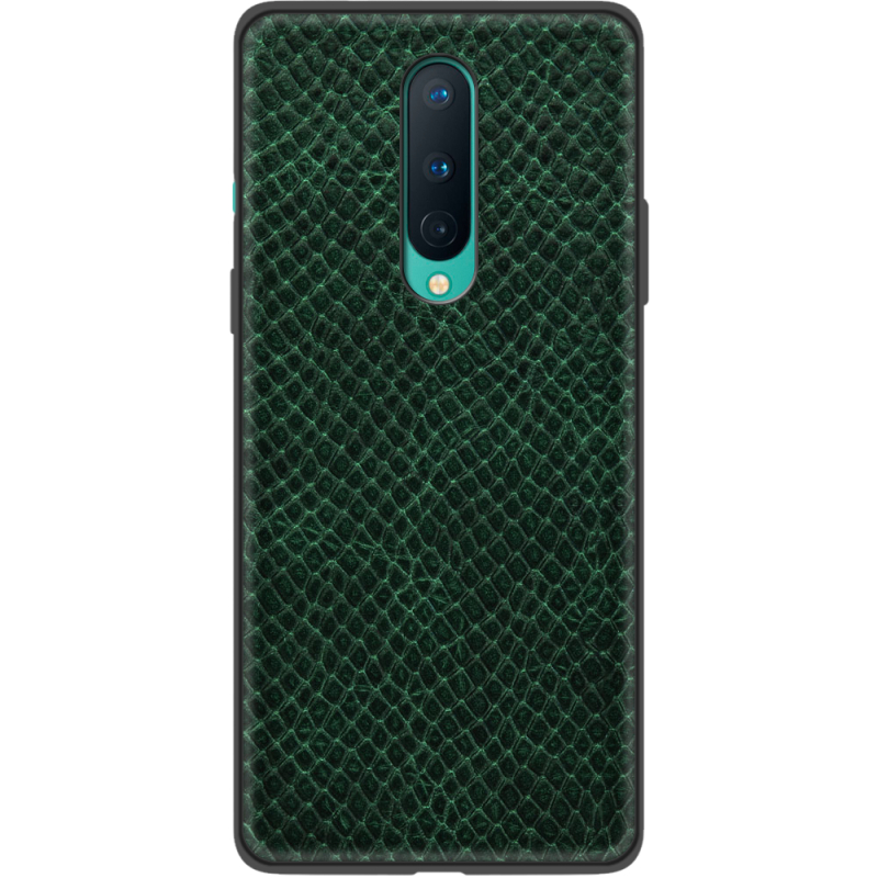 Кожаный чехол Boxface OnePlus 8 Snake Emerald