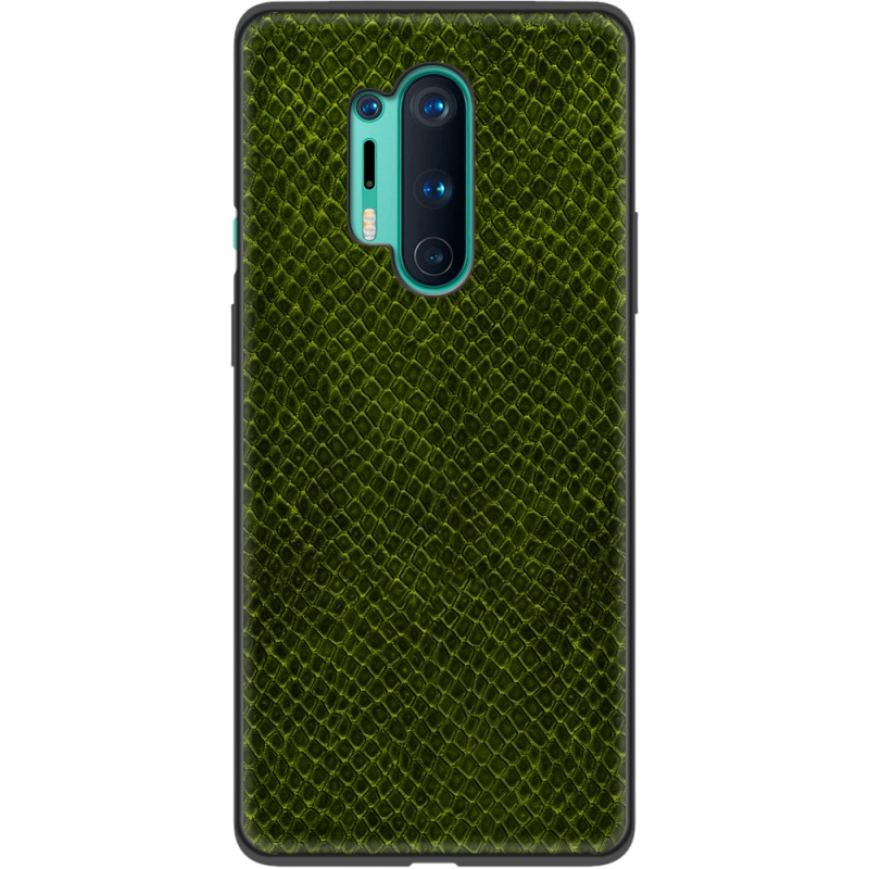 Кожаный чехол Boxface OnePlus 8 Pro Snake Forest Green