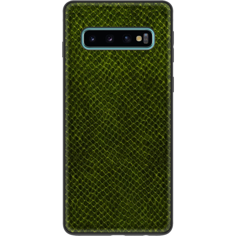 Кожаный чехол Boxface Samsung Galaxy S10 (G973) Snake Forest Green