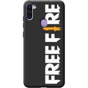 Черный чехол BoxFace Samsung Galaxy M11 (M115) Free Fire White Logo