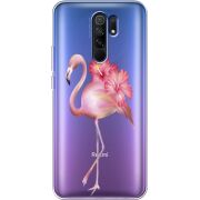 Прозрачный чехол BoxFace Xiaomi Redmi 9 Floral Flamingo