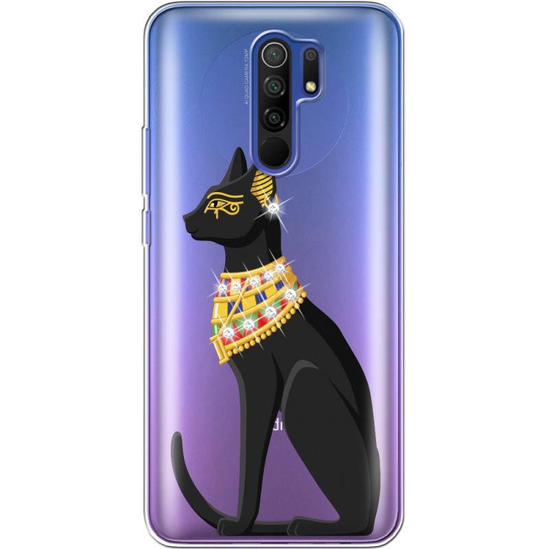 Чехол со стразами Xiaomi Redmi 9 Egipet Cat