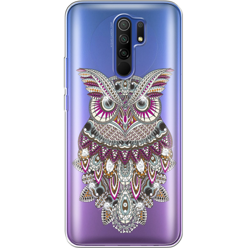 Чехол со стразами Xiaomi Redmi 9 Owl