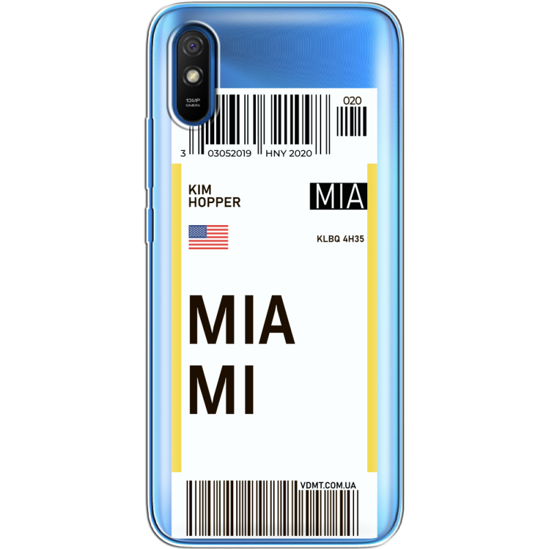 Прозрачный чехол BoxFace Xiaomi Redmi 9A Ticket Miami