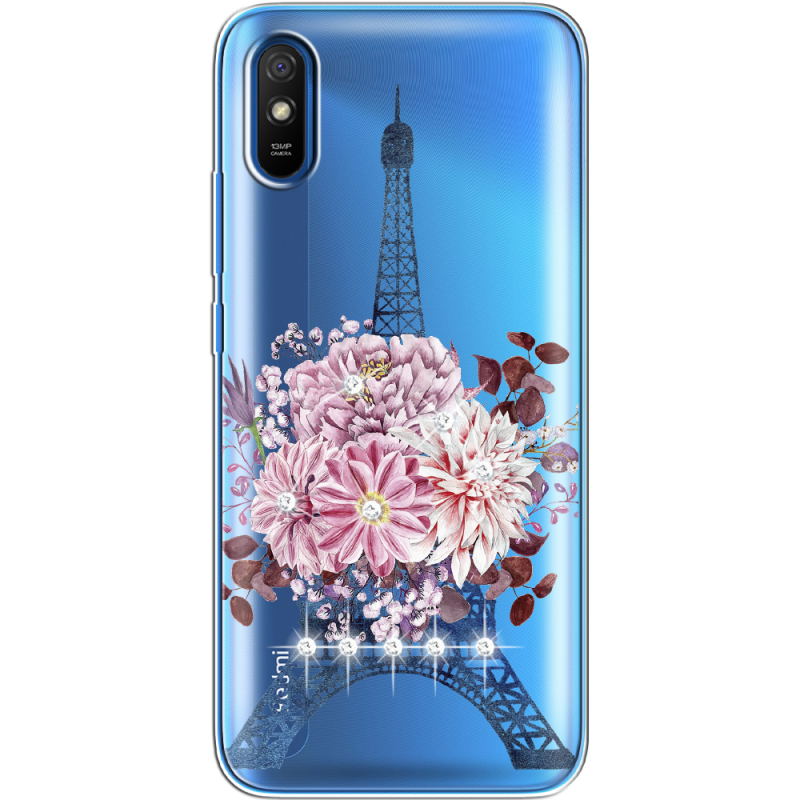 Чехол со стразами Xiaomi Redmi 9A Eiffel Tower