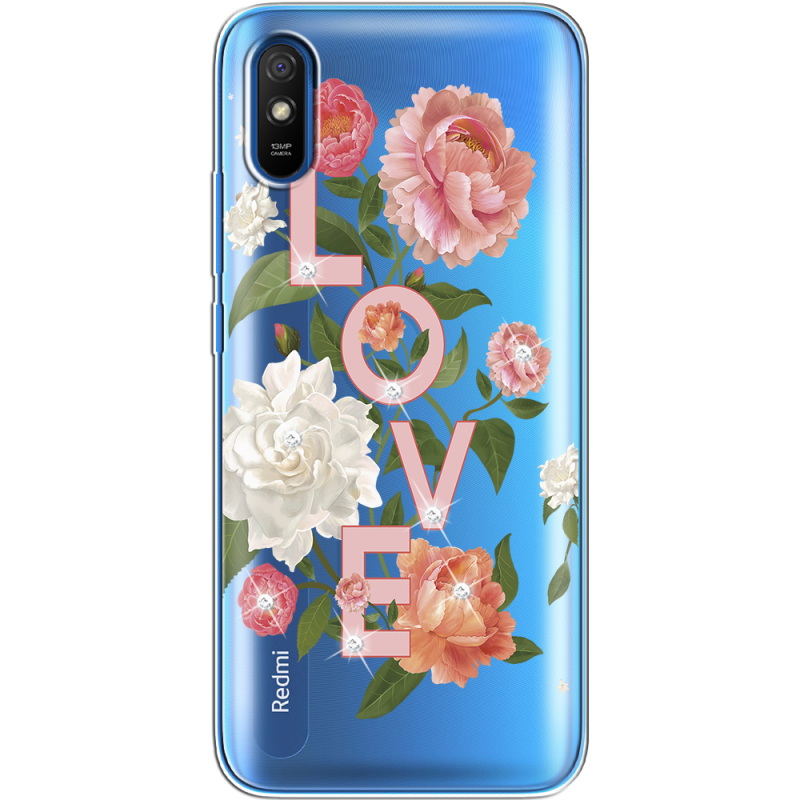 Чехол со стразами Xiaomi Redmi 9A Love