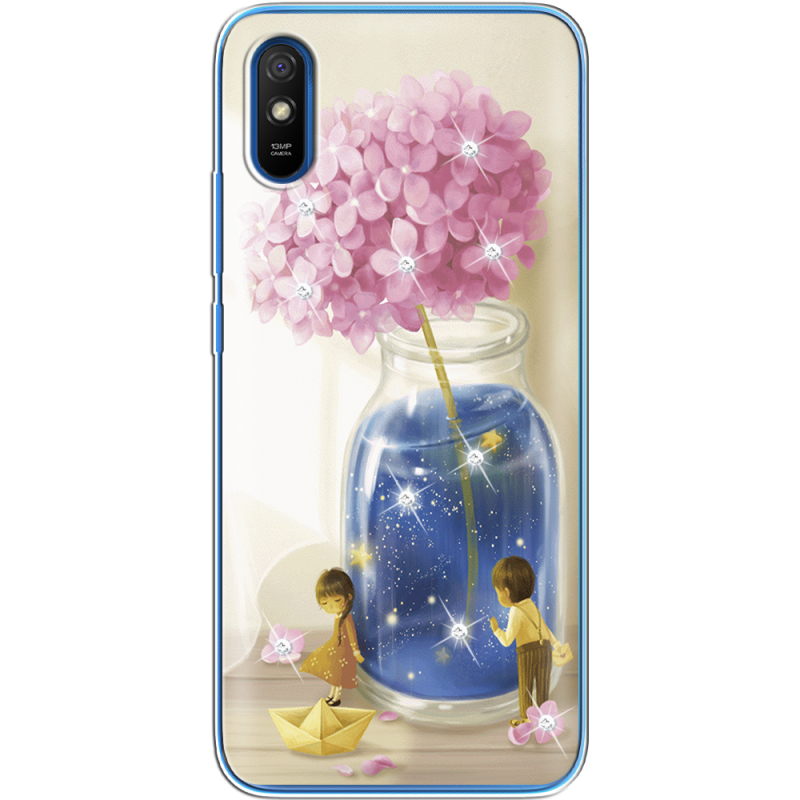 Чехол со стразами Xiaomi Redmi 9A Little Boy and Girl