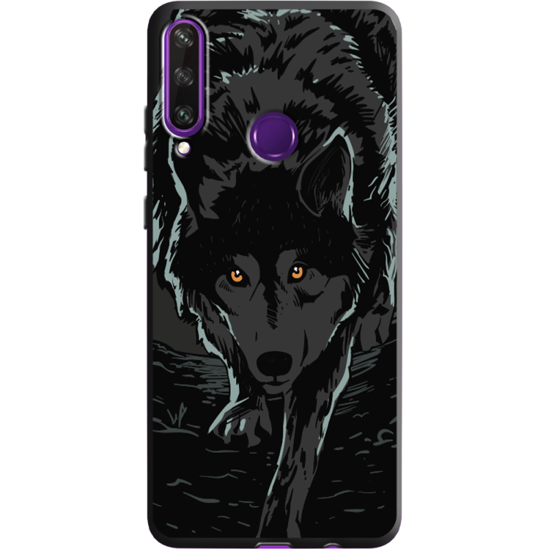 Черный чехол BoxFace Huawei Y6p Wolf