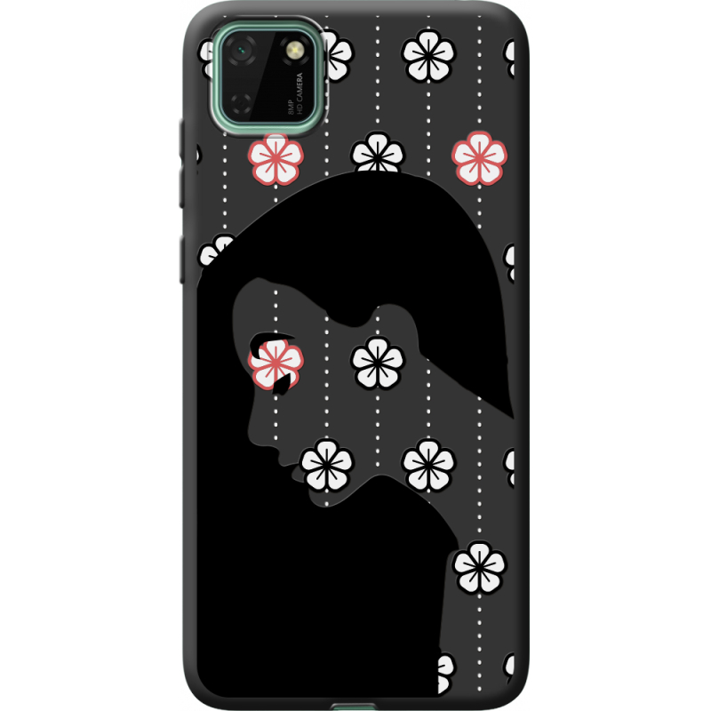 Черный чехол BoxFace Huawei Y5p Flower Hair