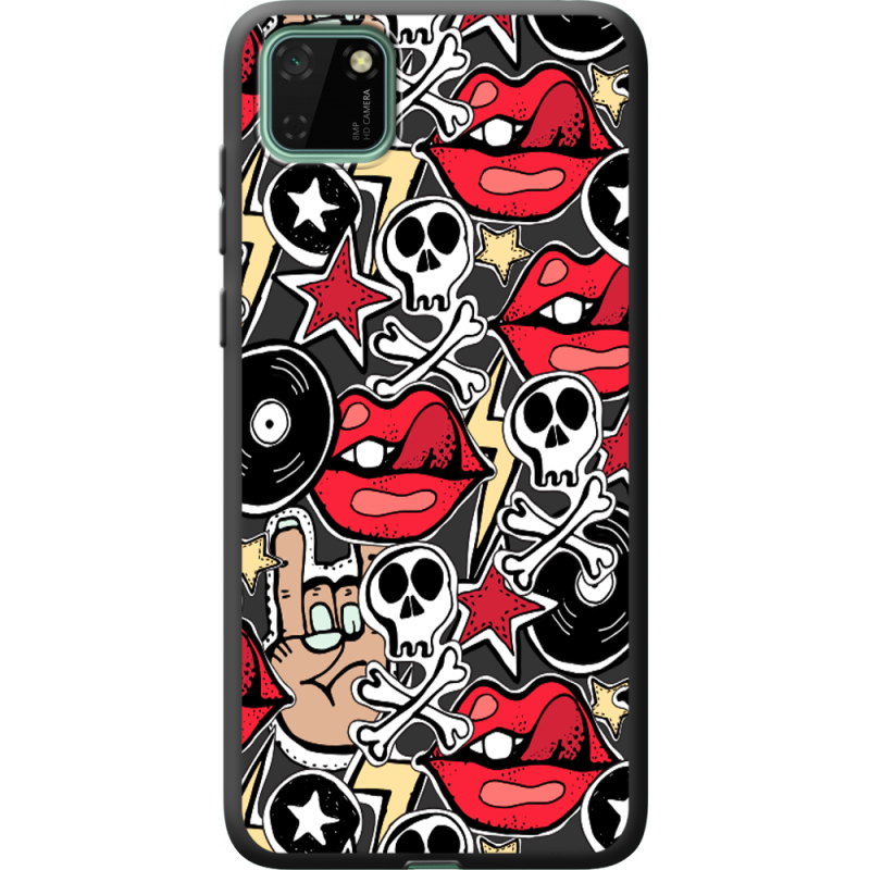 Черный чехол BoxFace Huawei Y5p Rock Graffiti