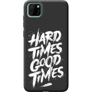 Черный чехол BoxFace Huawei Y5p Hard Times Good Times