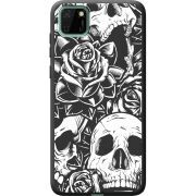 Черный чехол BoxFace Huawei Y5p Skull and Roses
