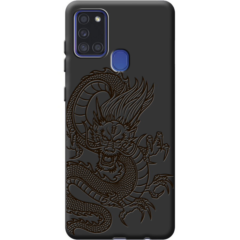 Черный чехол BoxFace Samsung A217 Galaxy A21s Chinese Dragon