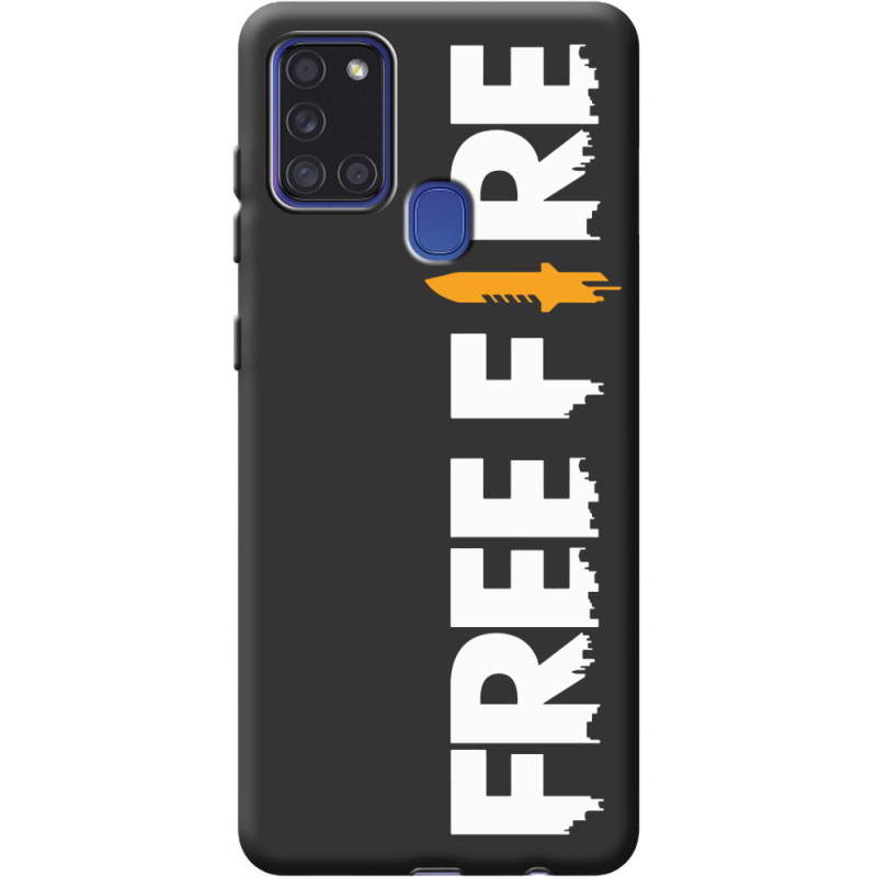 Черный чехол BoxFace Samsung A217 Galaxy A21s Free Fire White Logo