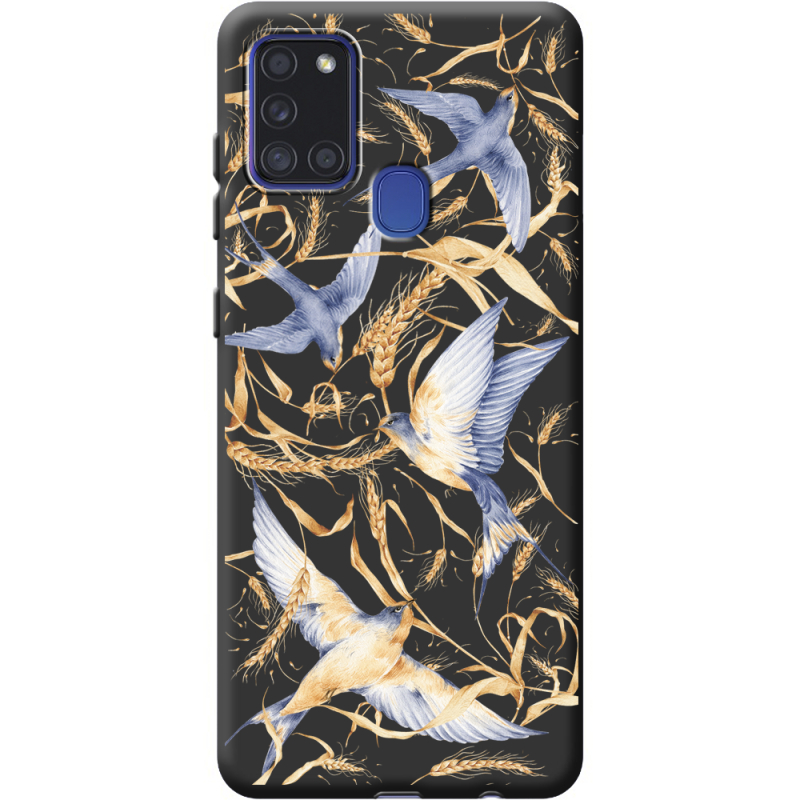 Черный чехол BoxFace Samsung A217 Galaxy A21s Ластівки