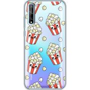 Прозрачный чехол BoxFace Huawei P Smart S с 3D-глазками Popcorn