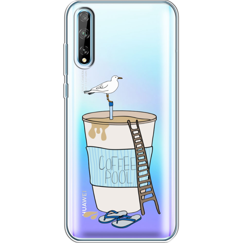 Прозрачный чехол BoxFace Huawei P Smart S Segull in Cofee Pool