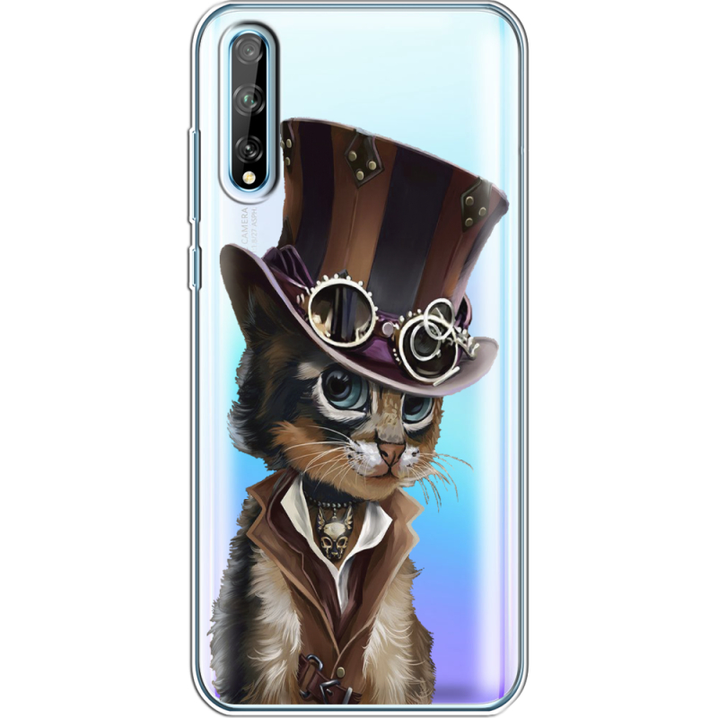 Прозрачный чехол BoxFace Huawei P Smart S Steampunk Cat