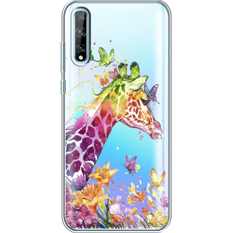 Прозрачный чехол BoxFace Huawei P Smart S Colorful Giraffe