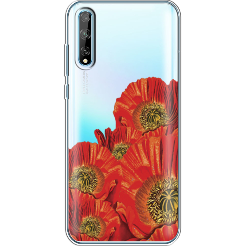 Прозрачный чехол BoxFace Huawei P Smart S Red Poppies