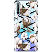 Прозрачный чехол BoxFace Huawei P Smart S Cotton flowers