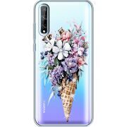 Чехол со стразами Huawei P Smart S Ice Cream Flowers