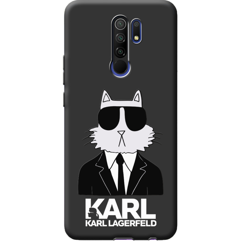 Черный чехол BoxFace Xiaomi Redmi 9 Cat in Black