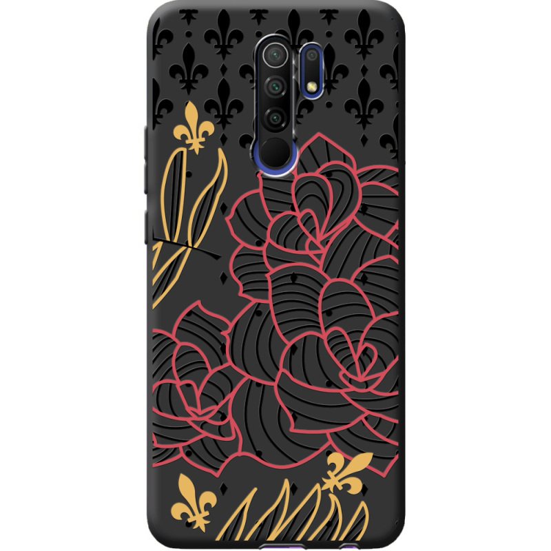 Черный чехол BoxFace Xiaomi Redmi 9 FranceFlowers