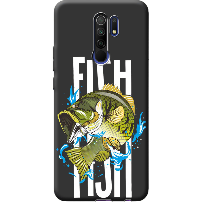 Черный чехол BoxFace Xiaomi Redmi 9 Fish