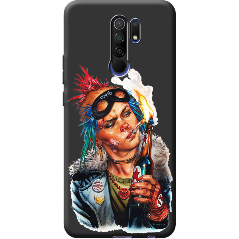 Черный чехол BoxFace Xiaomi Redmi 9 Tanker Girl