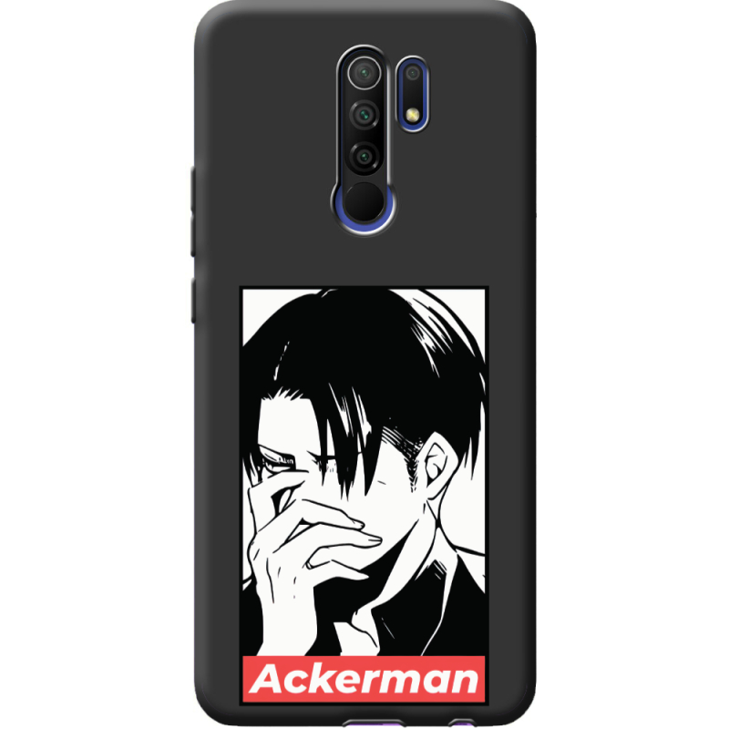 Черный чехол BoxFace Xiaomi Redmi 9 Attack On Titan - Ackerman