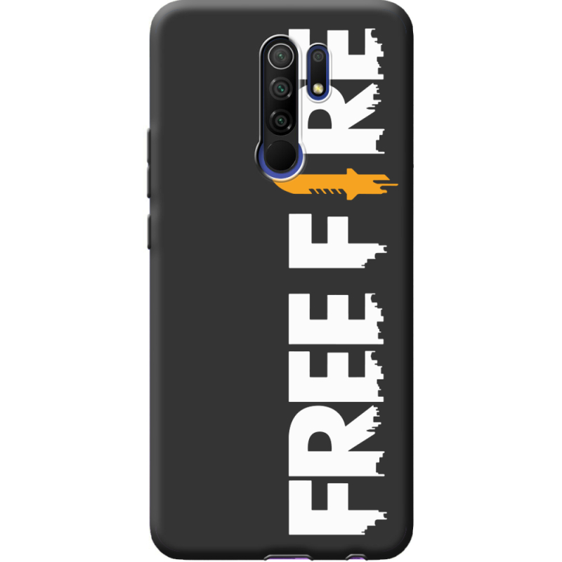 Черный чехол BoxFace Xiaomi Redmi 9 Free Fire White Logo