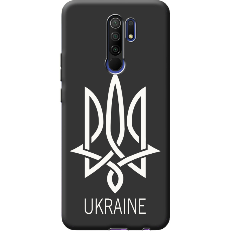 Черный чехол BoxFace Xiaomi Redmi 9 Тризуб монограмма ukraine