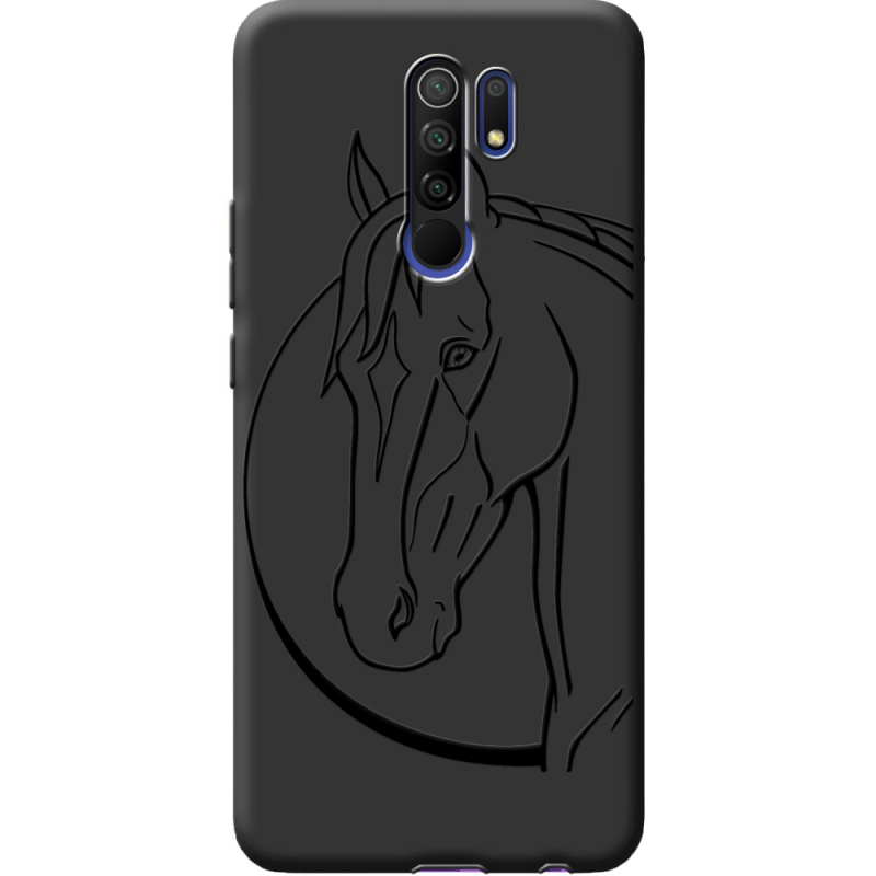 Черный чехол BoxFace Xiaomi Redmi 9 Horse