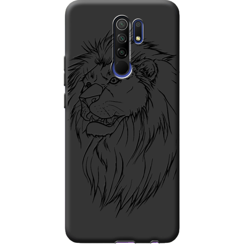 Черный чехол BoxFace Xiaomi Redmi 9 Lion