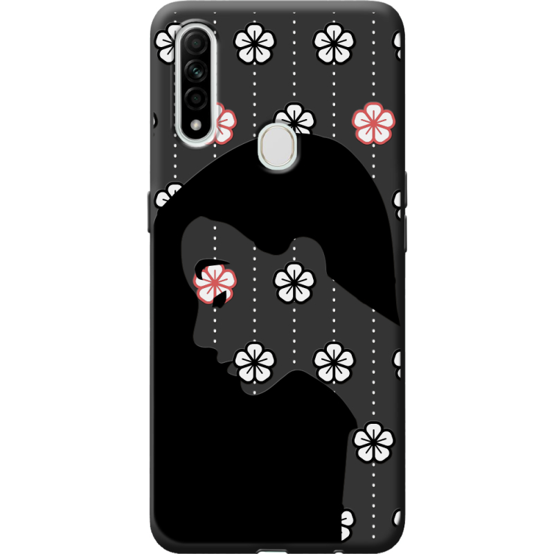 Черный чехол BoxFace Oppo A31 Flower Hair