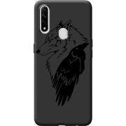 Черный чехол BoxFace Oppo A31 Wolf and Raven