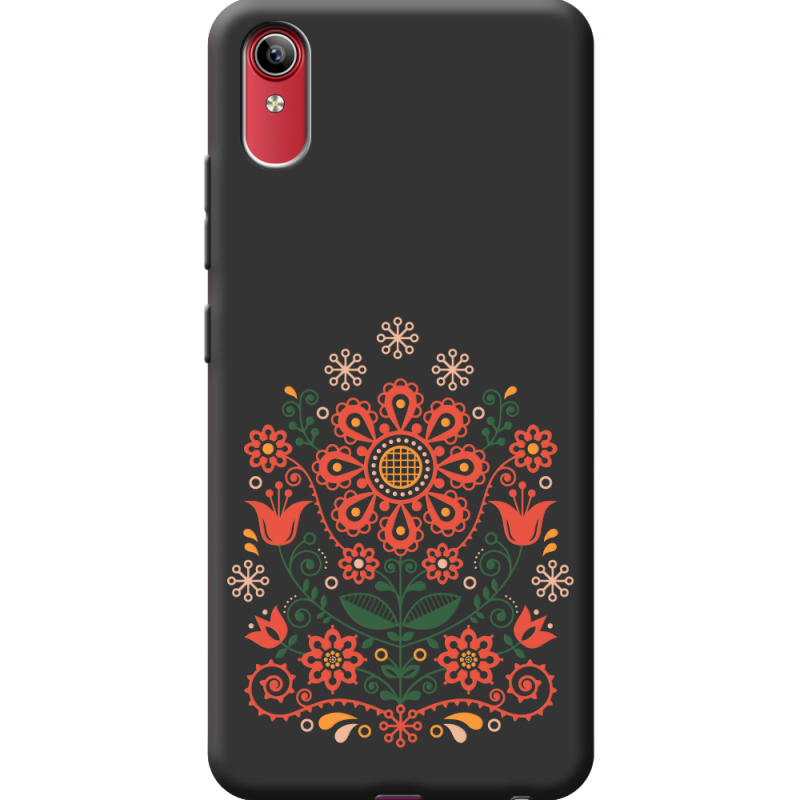 Черный чехол BoxFace Vivo Y91C Ukrainian Ornament