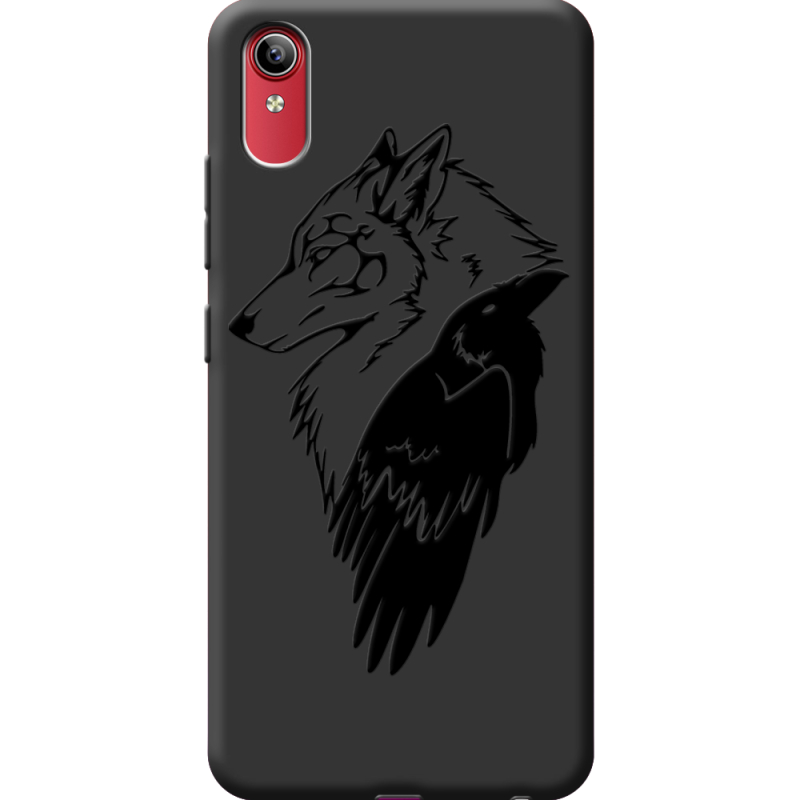 Черный чехол BoxFace Vivo Y91C Wolf and Raven