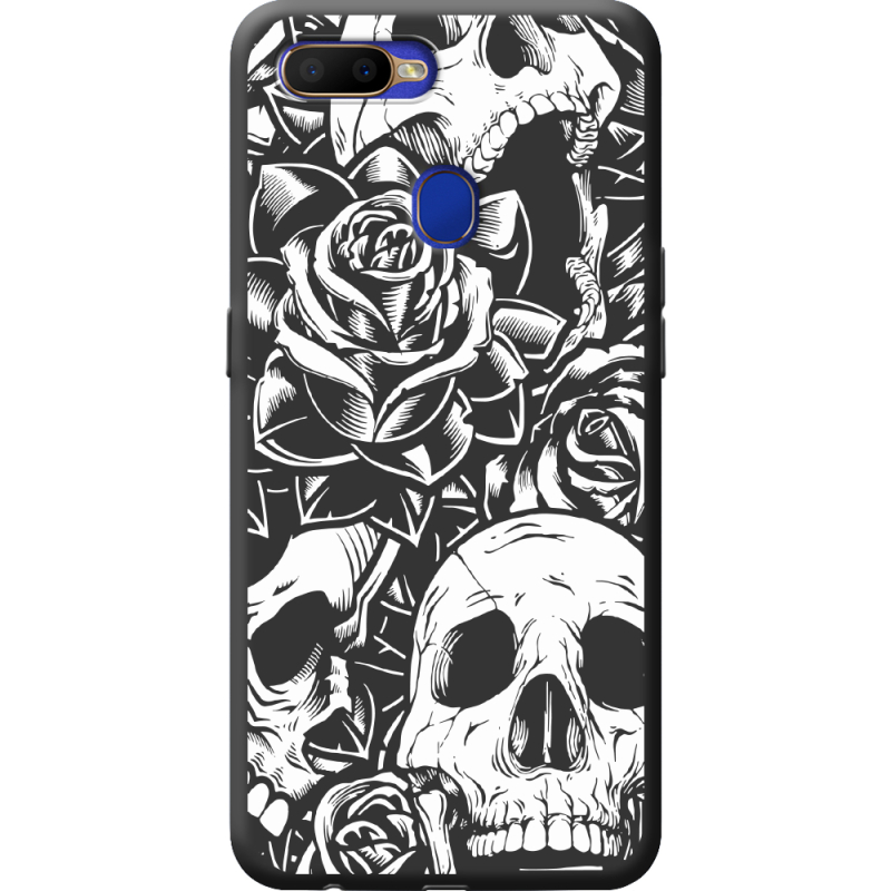 Черный чехол BoxFace OPPO A5S Skull and Roses