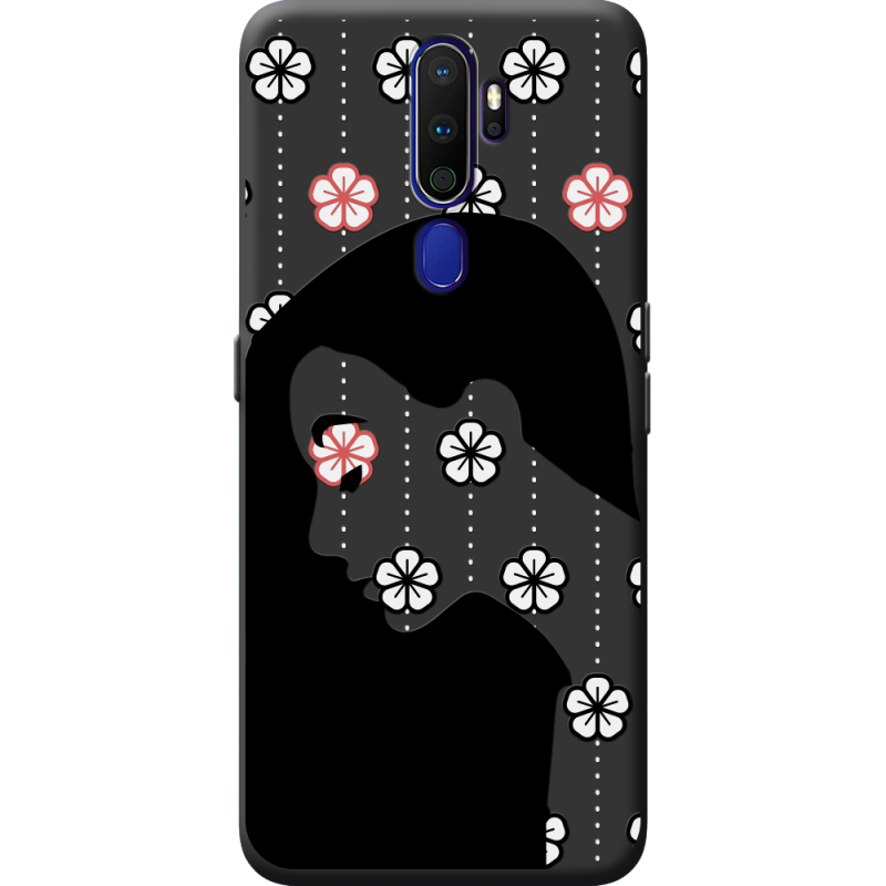 Черный чехол BoxFace OPPO A9 2020 Flower Hair