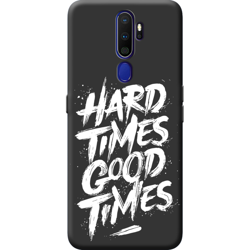 Черный чехол BoxFace OPPO A9 2020 Hard Times Good Times