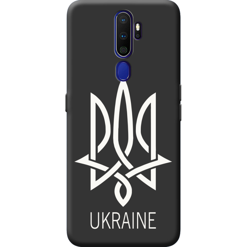 Черный чехол BoxFace OPPO A9 2020 Тризуб монограмма ukraine