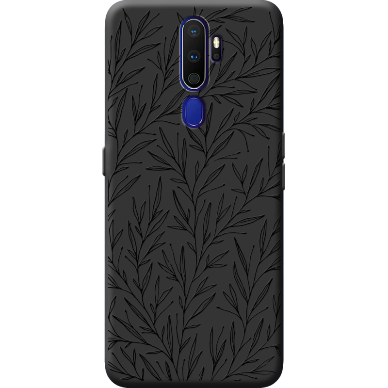 Черный чехол BoxFace OPPO A9 2020 Leaves