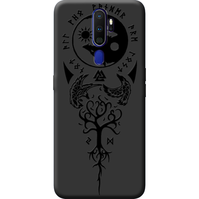 Черный чехол BoxFace OPPO A5 2020 Hugin and Munin