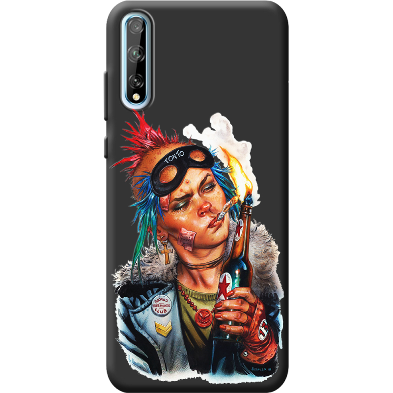 Черный чехол BoxFace Huawei P Smart S Tanker Girl