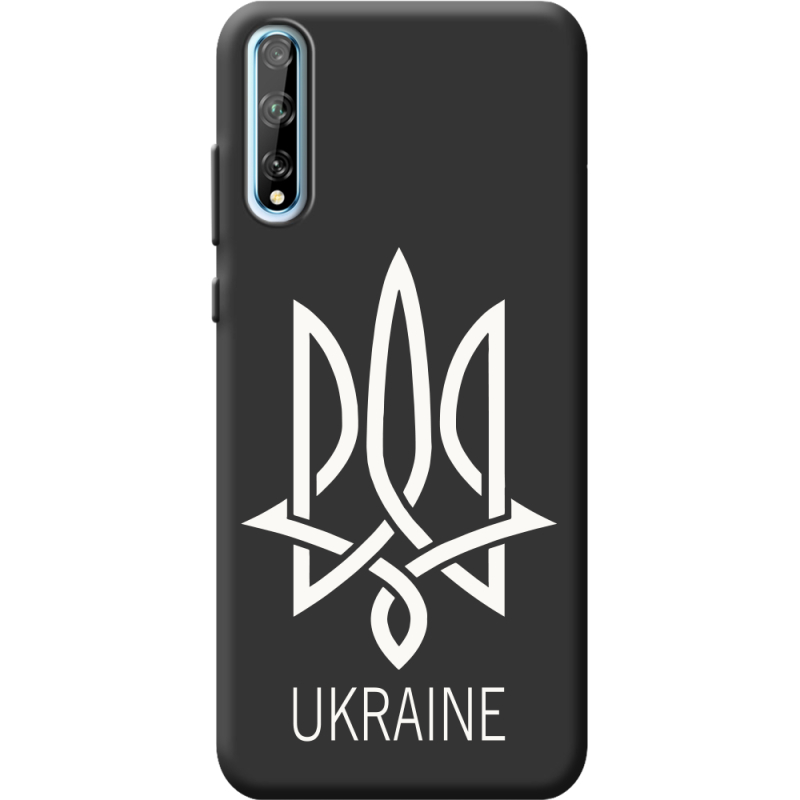 Черный чехол BoxFace Huawei P Smart S Тризуб монограмма ukraine