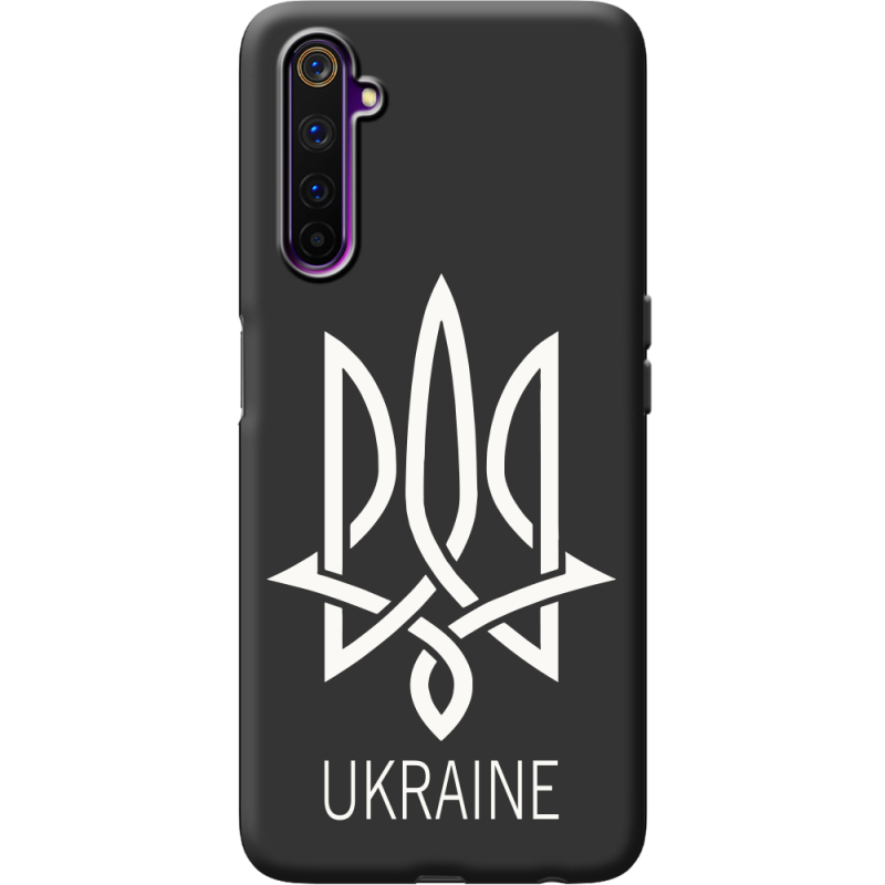 Черный чехол BoxFace Realme 6 Тризуб монограмма ukraine