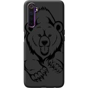 Черный чехол BoxFace Realme 6 Grizzly Bear