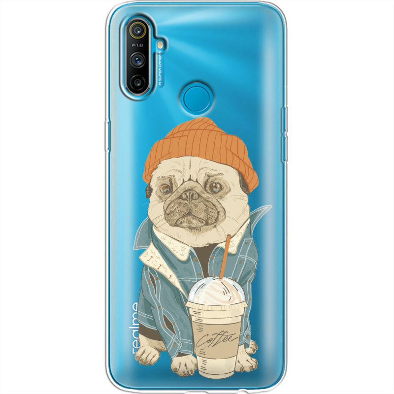 Прозрачный чехол BoxFace Realme C3 Dog Coffeeman